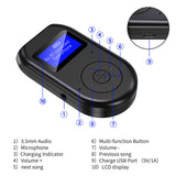 3-in-1 LCD Bluetooth 5.0 AUX Transmitter and Receiver USB Adapter black