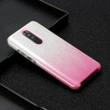 For XIAOMI CC9E/A3/10/10 PRO/K20/K20 pro Phone Case Gradient Color Glitter Powder Phone Cover with Airbag Bracket Pink