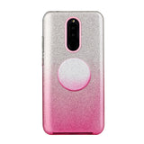 For XIAOMI CC9E/A3/10/10 PRO/K20/K20 pro Phone Case Gradient Color Glitter Powder Phone Cover with Airbag Bracket Pink