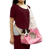 Fashion Portable Canvas Carrying Single Shoulder Bag for Small Pets Cat Dog Outdoor Use coffee_60*50*19cm