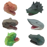 Children Silicone Funny Simulation Doll Puppet Mold Finger Toys Grey Tyrannosaurus Rex