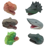 Children Silicone Funny Simulation Doll Puppet Mold Finger Toys Grey Tyrannosaurus Rex