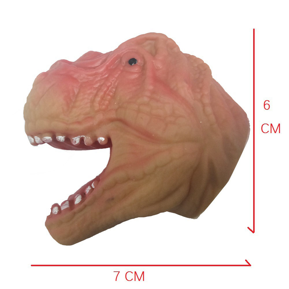 Children Silicone Funny Simulation Doll Puppet Mold Finger Toys Brown Allosaurus