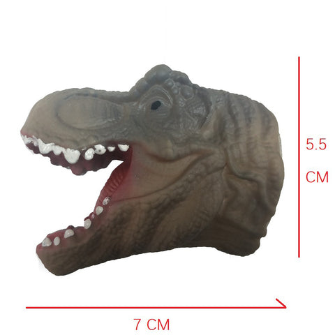 Children Silicone Funny Simulation Doll Puppet Mold Finger Toys Grey Tyrannosaurus Rex