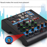 Professional 4-Channel Small Bluetooth Mixer with Reverb Effect for Home Karaoke USB Live Stage Karaoke Performance  EU plug