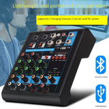 Professional 4-Channel Small Bluetooth Mixer with Reverb Effect for Home Karaoke USB Live Stage Karaoke Performance  EU plug