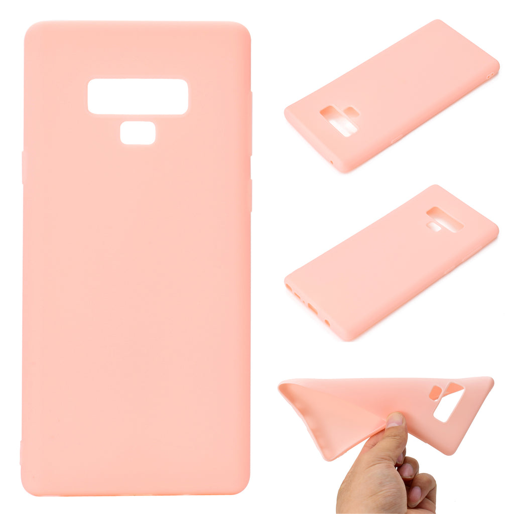 for Samsung NOTE 9 Cute Candy Color Matte TPU Anti-scratch Non-slip Protective Cover Back Case Light pink