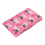 For Samsung T720/T725 Laptop Protective Cover Cartoon Color Painted Smart Stay PU Cover with Front Snap Pink flower