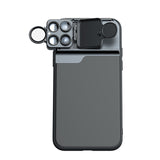 For 11PRO MAX Camera Lens Full Cover Protective Metal Ring Back Camera Lens Protector Case iPhone11 PRO MAX five lens phone case