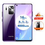 OUKITEL C18 Pro 6.55Inch Android 9.0 MT6757 4GB 64GB 4 Rear Cameras 4000mAh Octa Core Face ID 4G Phone purple