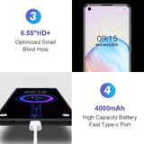 OUKITEL C18 Pro 6.55Inch Android 9.0 MT6757 4GB 64GB 4 Rear Cameras 4000mAh Octa Core Face ID 4G Phone purple