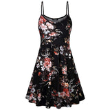 Fashion Flower Print Spaghetti Strap Nursing Maternity Dress for Breastfeeding Red wine_M