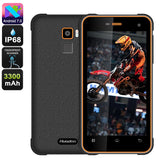 Huadoo HG11 Rugged Phone - Android 7.0, Finger Sensor, 3300mAh Battery, Waterproof, IP68 Rating, 5 Inch HD Display (Orange)