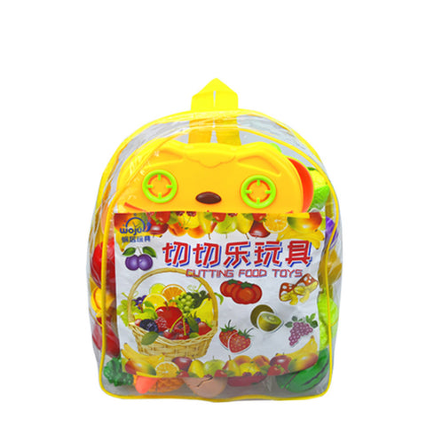 Children Cute Pretend Play Simulation Fruit Vegetable Set for Kids   Empty backpack (25*30*8)