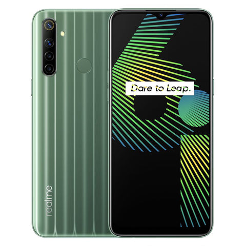 Global Version realme 6i 4GB 128GB 6.5'' Mini-drop Fullscreen Helio G80 Octa Core 48MP AI Quad Camera 5000mAh Battery green