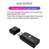 Bluetooth 5.0 Speaker Amplifier TV USB Computer AUX Audio Adapter black