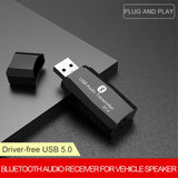 Bluetooth 5.0 Speaker Amplifier TV USB Computer AUX Audio Adapter black