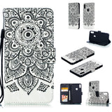 For ASUS ZENFONE MAX Pro M1/ZB601KL/ZB602KL 3D Coloured Painted PU Magnetic Clasp Phone Case with Card Slots Bracket Lanyard owl