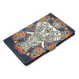 For Samsung T720/T725 Laptop Protective Cover Cartoon Color Painted Smart Stay PU Cover with Front Snap Fun elephant