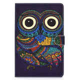 For Samsung T720/T725 Laptop Protective Cover Cartoon Color Painted Smart Stay PU Cover with Front Snap owl