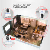 HD Dome Camera - 720p, IR Cut, P2P, 4 Online Visitors, 32GB SD Card Support, PTZ, 10m Night Vision, WiFi, App Support