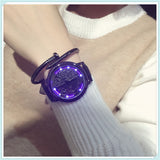 LED Fashion Men Women Waterproof Sports Wrist Watch with Leather Band L