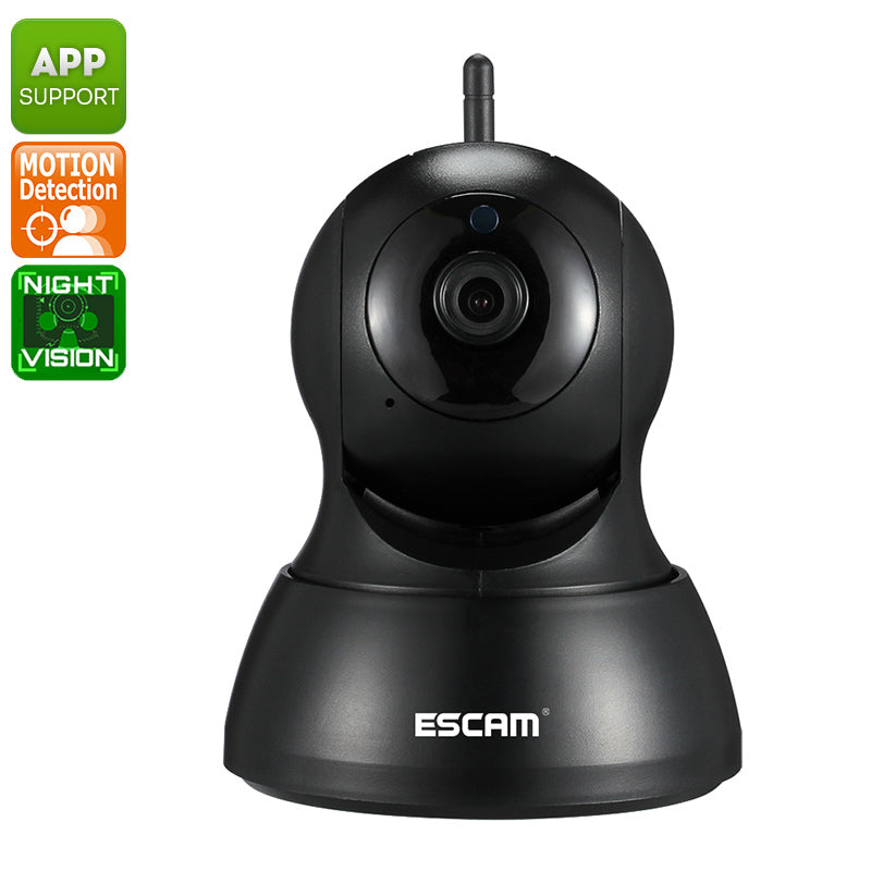 Indoor IP Camera ESCAM QF007 - 720P, H.264, Wi-Fi, Night Vision, Pand & Tilt, Motion Detection, iOS & Android App