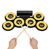 Electronic Drum Pad - 6 Drum Pads, 2 Foot Pedals, USB Port, Earphone Jack, Self-recording, Portable Design