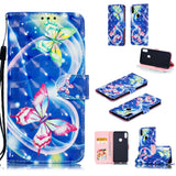 For ASUS ZENFONE MAX Pro M1/ZB601KL/ZB602KL 3D Coloured Painted PU Magnetic Clasp Phone Case with Card Slots Bracket Lanyard owl