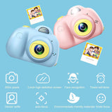 Cute Portable 2.0" LCD Mini Camera Dual Cameras 8.0MP Kids Children Digital Camera Pink