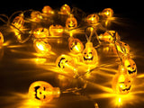 LED Halloween Decoration Lights - Solar Power, Pumpkin Design, 2 Light Strings, 7.5m String Lenght, 30 LEDs Per String