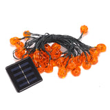 LED Halloween Decoration Lights - Solar Power, Pumpkin Design, 2 Light Strings, 7.5m String Lenght, 30 LEDs Per String