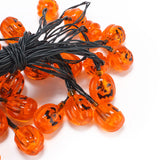 LED Halloween Decoration Lights - Solar Power, Pumpkin Design, 2 Light Strings, 7.5m String Lenght, 30 LEDs Per String