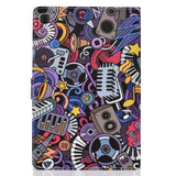 For Samsung T720/T725 Laptop Protective Cover Cartoon Color Painted Smart Stay PU Cover with Front Snap Graffiti