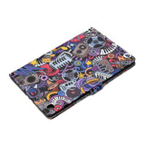 For Samsung T720/T725 Laptop Protective Cover Cartoon Color Painted Smart Stay PU Cover with Front Snap Graffiti