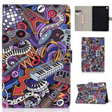 For Samsung T720/T725 Laptop Protective Cover Cartoon Color Painted Smart Stay PU Cover with Front Snap Graffiti