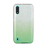 For Samsung A10/A50/A30S/A70/A20S Phone Case Gradient Color Glitter Powder Phone Cover with Airbag Bracket green