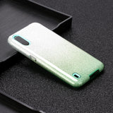 For Samsung A10/A50/A30S/A70/A20S Phone Case Gradient Color Glitter Powder Phone Cover with Airbag Bracket green