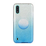 For Samsung A10/A50/A30S/A70/A20S Phone Case Gradient Color Glitter Powder Phone Cover with Airbag Bracket green