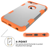 For iPhone 6 plus/6S plus PC+ Silicone 2 in 1 Hit Color Tri-proof Shockproof Dustproof Anti-fall Protective Cover Back Case Gray + orange