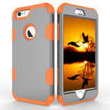 For iPhone 6 plus/6S plus PC+ Silicone 2 in 1 Hit Color Tri-proof Shockproof Dustproof Anti-fall Protective Cover Back Case Gray + orange