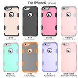 For iPhone 6 plus/6S plus PC+ Silicone 2 in 1 Hit Color Tri-proof Shockproof Dustproof Anti-fall Protective Cover Back Case Gray + orange