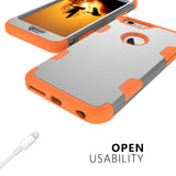 For iPhone 6 plus/6S plus PC+ Silicone 2 in 1 Hit Color Tri-proof Shockproof Dustproof Anti-fall Protective Cover Back Case Gray + orange