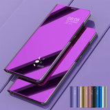 For Samsung Galaxy Note 9 Luxury Mirror View Flip Case Stand Shockproof Cover silver