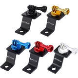 PULUZ Aluminum Alloy Motorcycle Fixed Holder Mount Tripod Adapter for Go Pro 5 Session blue