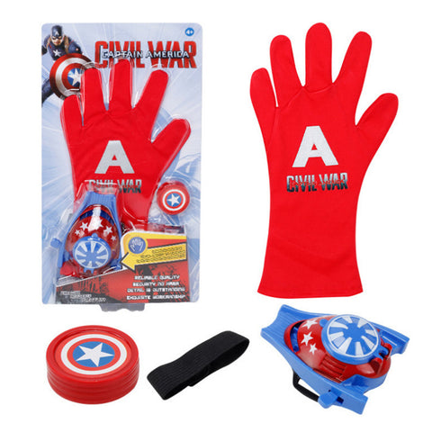 Children Cute Cartoon Movie Figure Gloves Toy Launcher Captain America