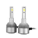 LED Car Headlight Bulbs - H1 Interface, COB Chip, 6500K White Light, 3800 Lumen Each, 36W Lights, Plug And Play, 80M Range