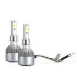 LED Car Headlight Bulbs - H1 Interface, COB Chip, 6500K White Light, 3800 Lumen Each, 36W Lights, Plug And Play, 80M Range