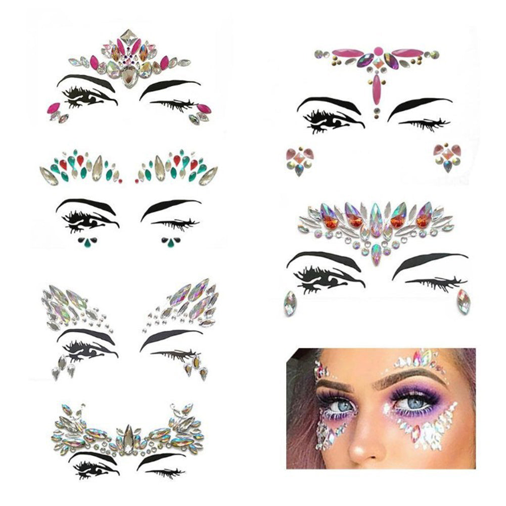 Halloween 3D Face Tattoo Crystal Stickers Beauty Sticker