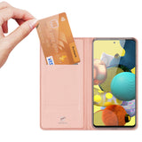 DUX DUCIS for Samsung A21s/A51 5G Magnetic Protective Case Bracket with Card Slot Leather Mobile Phone Cover Rose gold